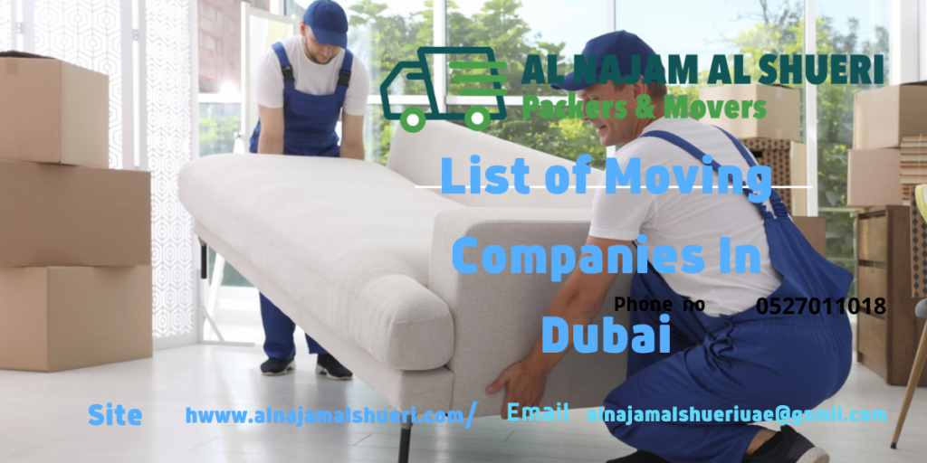 List of Moving Companies In Dubai